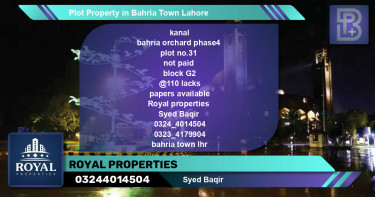 Residential Plot for Sale in Bahria Town, Lahore - (BP-58596)
