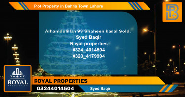 Residential Plot for Sale in Bahria Town, Lahore - (BP-58720)