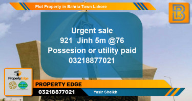 Residential Plot for Sale in Bahria Town, Lahore - (BP-58737)