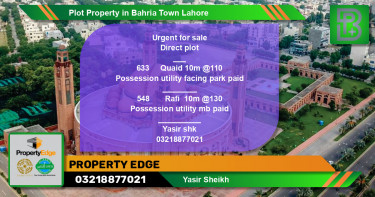 Residential Plot for Sale in Bahria Town, Lahore - (BP-58746)