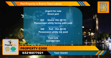 Residential Plot for Sale in Bahria Town, Lahore - (BP-58747)