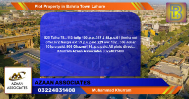 Residential Plot for Sale in Bahria Town, Lahore - (BP-58785)