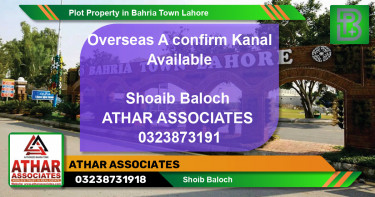 Residential Plot for Sale in Bahria Town, Lahore - (BP-58910)