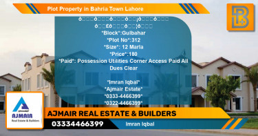 Residential Plot for Sale in Bahria Town, Lahore - (BP-58952)