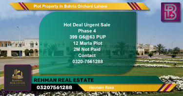 Residential Plot for Sale in Bahria Orchard, Lahore - (BP-58964)