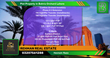 Residential Plot for Sale in Bahria Orchard, Lahore - (BP-58966)