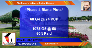 Residential Plot for Sale in Bahria Orchard, Lahore - (BP-59015)