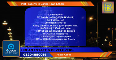 Residential Plot for Sale in Bahria Town, Lahore - (BP-59087)