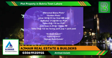 Residential Plot for Sale in Bahria Town, Lahore - (BP-59097)