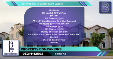 Residential Plot for Sale in Bahria Town, Lahore - (BP-59110)