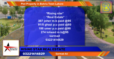 Residential Plot for Sale in Bahria Town, Lahore - (BP-59111)