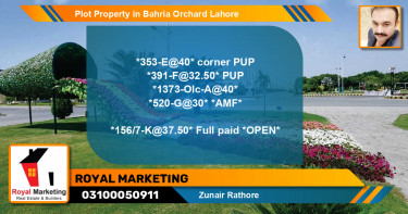Residential Plot for Sale in Bahria Orchard, Lahore - (BP-59185)