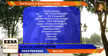 Residential Plot for Sale in Bahria Town, Lahore - (BP-59188)
