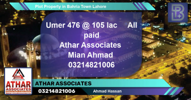 Residential Plot for Sale in Bahria Town, Lahore - (BP-59234)