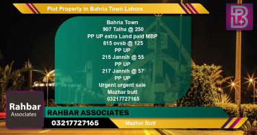 Residential Plot for Sale in Bahria Town, Lahore - (BP-59241)