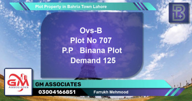 Residential Plot for Sale in Bahria Town, Lahore - (BP-59243)