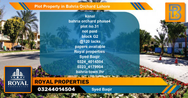 Residential Plot for Sale in Bahria Orchard, Lahore - (BP-59258)