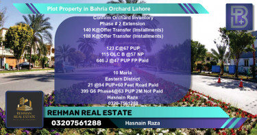 Residential Plot for Sale in Bahria Orchard, Lahore - (BP-59274)