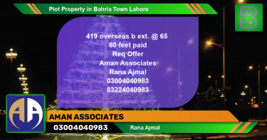 Residential Plot for Sale in Bahria Town, Lahore - (BP-59338)