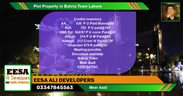 Residential Plot for Sale in Bahria Town, Lahore - (BP-59346)