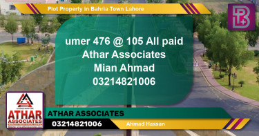 Residential Plot for Sale in Bahria Town, Lahore - (BP-59363)