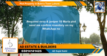 Residential Plot for Sale in Bahria Town, Lahore - (BP-59372)