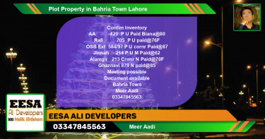 Residential Plot for Sale in Bahria Town, Lahore - (BP-59473)