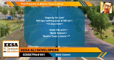 Residential Plot for Sale in Bahria Town, Lahore - (BP-59486)