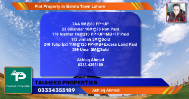 Residential Plot for Sale in Bahria Town, Lahore - (BP-59498)