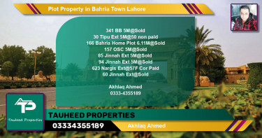 Residential Plot for Sale in Bahria Town, Lahore - (BP-59500)