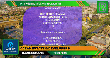 Residential Plot for Sale in Bahria Town, Lahore - (BP-59513)