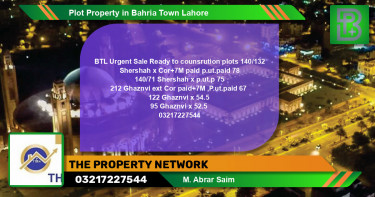 Residential Plot for Sale in Bahria Town, Lahore - (BP-59526)