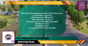 Residential Plot for Sale in Bahria Town, Lahore - (BP-59530)