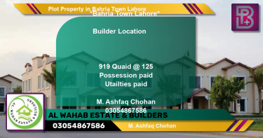 Residential Plot for Sale in Bahria Town, Lahore - (BP-59534)
