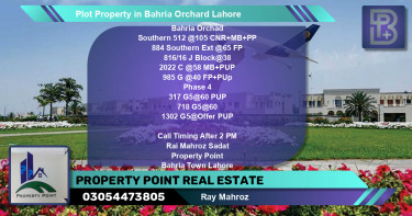 Residential Plot for Sale in Bahria Orchard, Lahore - (BP-59559)