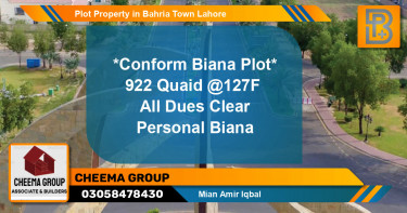 Residential Plot for Sale in Bahria Town, Lahore - (BP-59566)