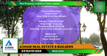 Residential Plot for Sale in Bahria Town, Lahore - (BP-59573)