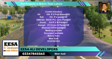 Residential Plot for Sale in Bahria Town, Lahore - (BP-59596)