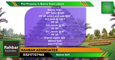 Residential Plot for Sale in Bahria Town, Lahore - (BP-59599)