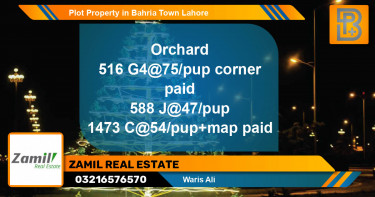 Residential Plot for Sale in Bahria Town, Lahore - (BP-59614)