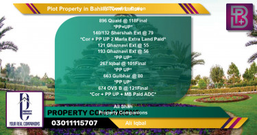 Residential Plot for Sale in Bahria Town, Lahore - (BP-59616)