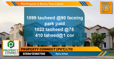 Residential Plot for Sale in Bahria Town, Lahore - (BP-59664)