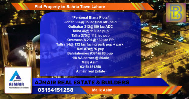 Residential Plot for Sale in Bahria Town, Lahore - (BP-59666)