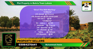 Residential Plot for Sale in Bahria Town, Lahore - (BP-59756)