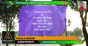 Residential Plot for Sale in Bahria Town, Lahore - (BP-59763)