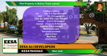 Residential Plot for Sale in Bahria Town, Lahore - (BP-59774)
