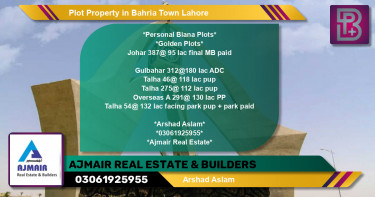 Residential Plot for Sale in Bahria Town, Lahore - (BP-59778)
