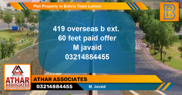 Residential Plot for Sale in Bahria Town, Lahore - (BP-59838)