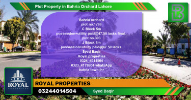 Residential Plot for Sale in Bahria Orchard, Lahore - (BP-59858)