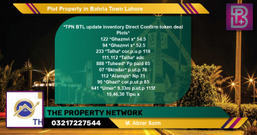 Residential Plot for Sale in Bahria Town, Lahore - (BP-59865)
